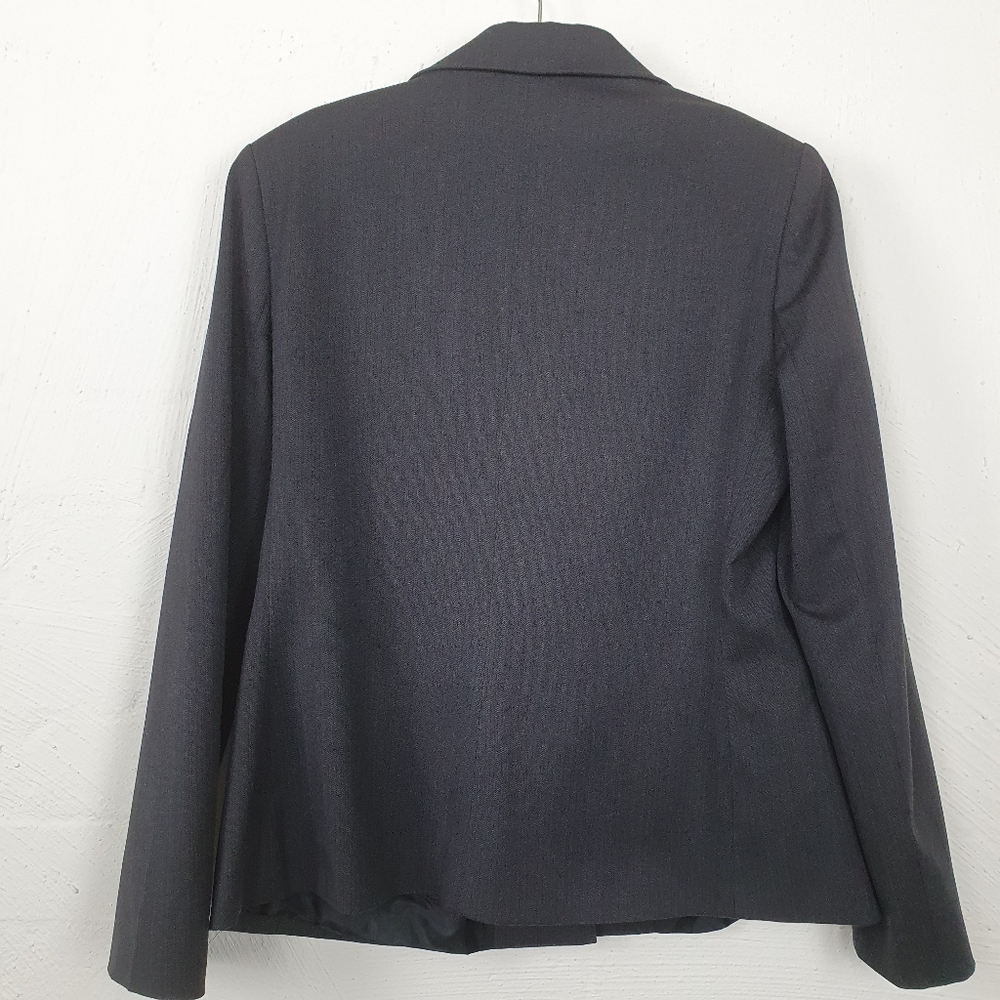 JACQUI E Grey Self Stripe Blazer Jacket Size 14 - Picture 4 of 5
